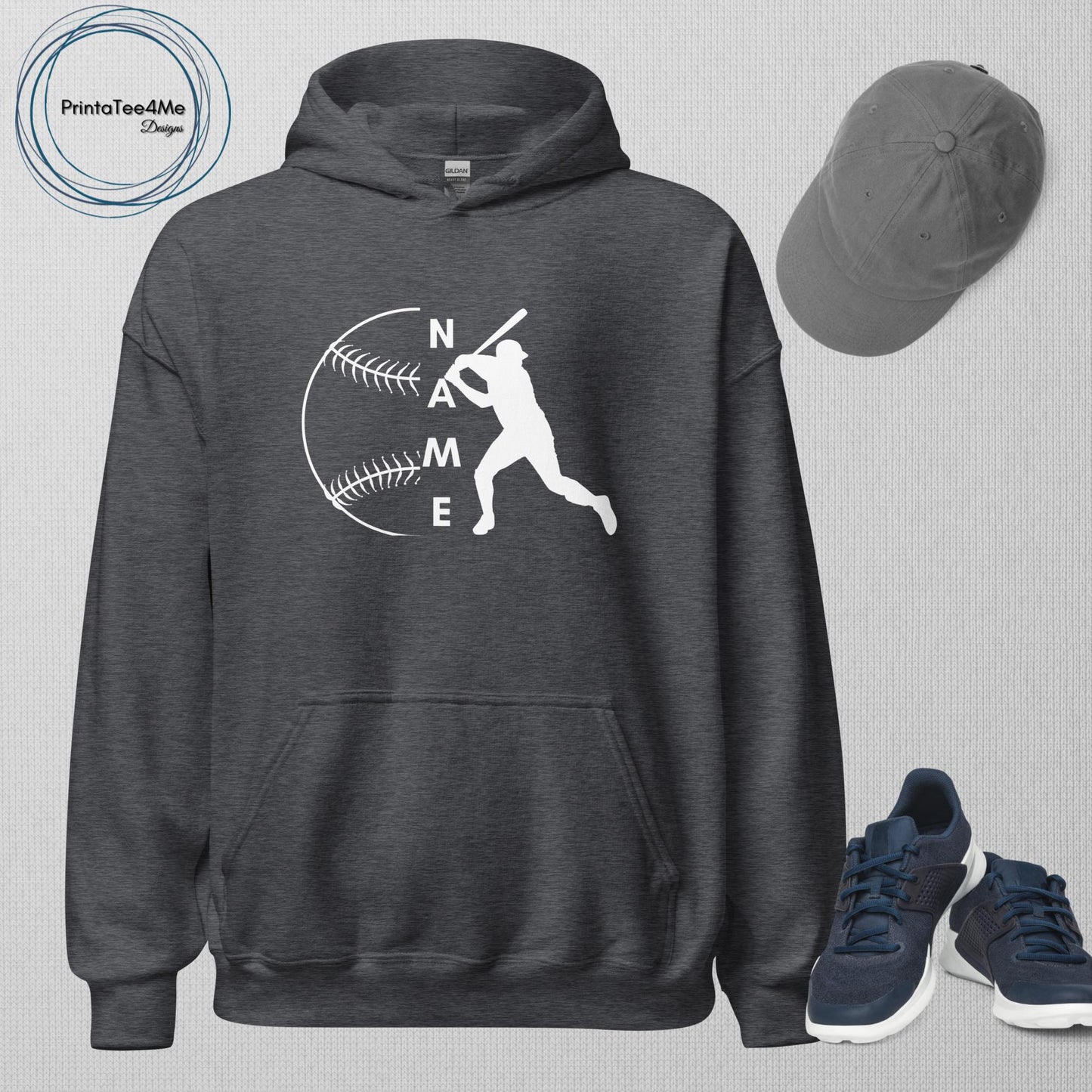 "Name" Baseball Pitcher - Hoodie