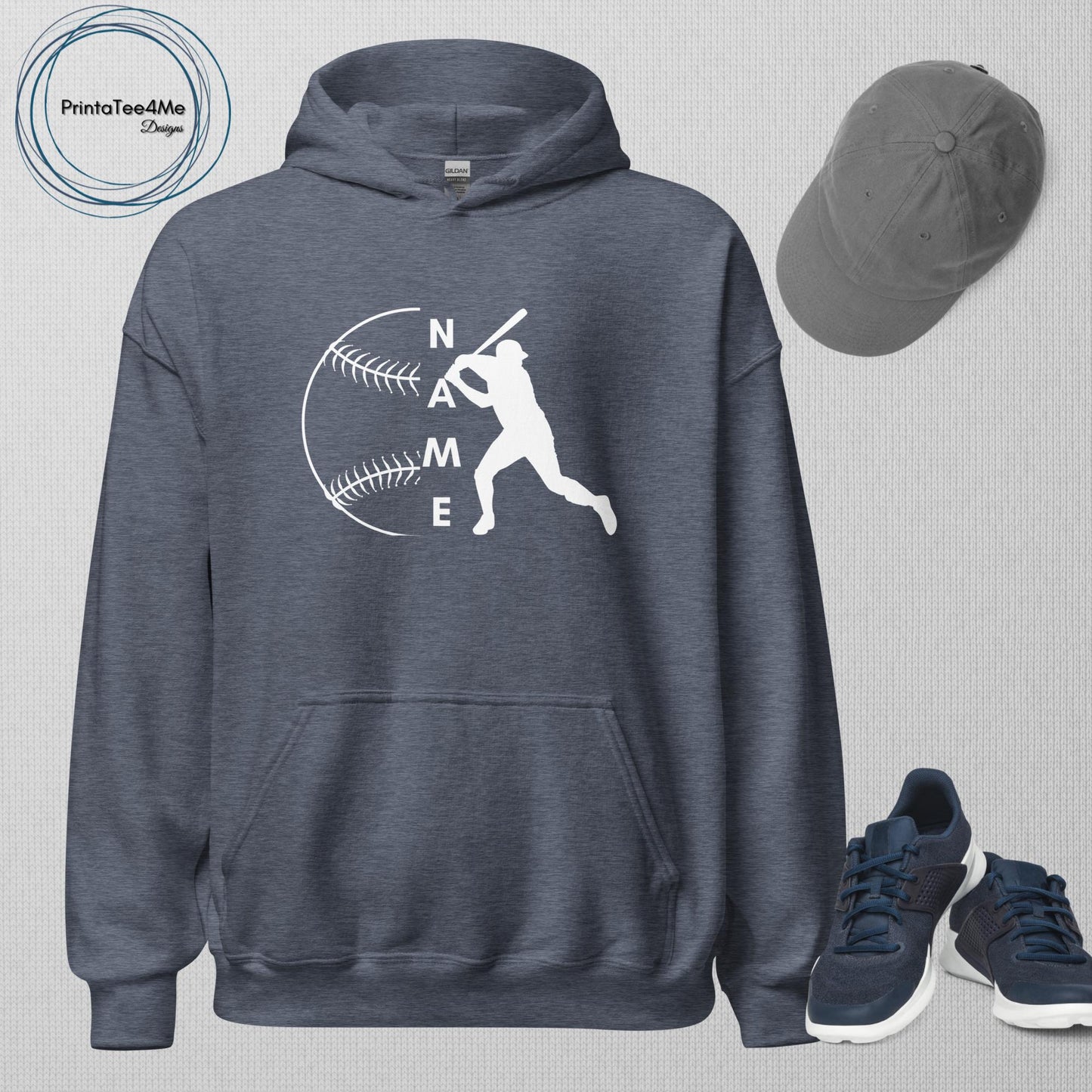 "Name" Baseball Pitcher - Hoodie