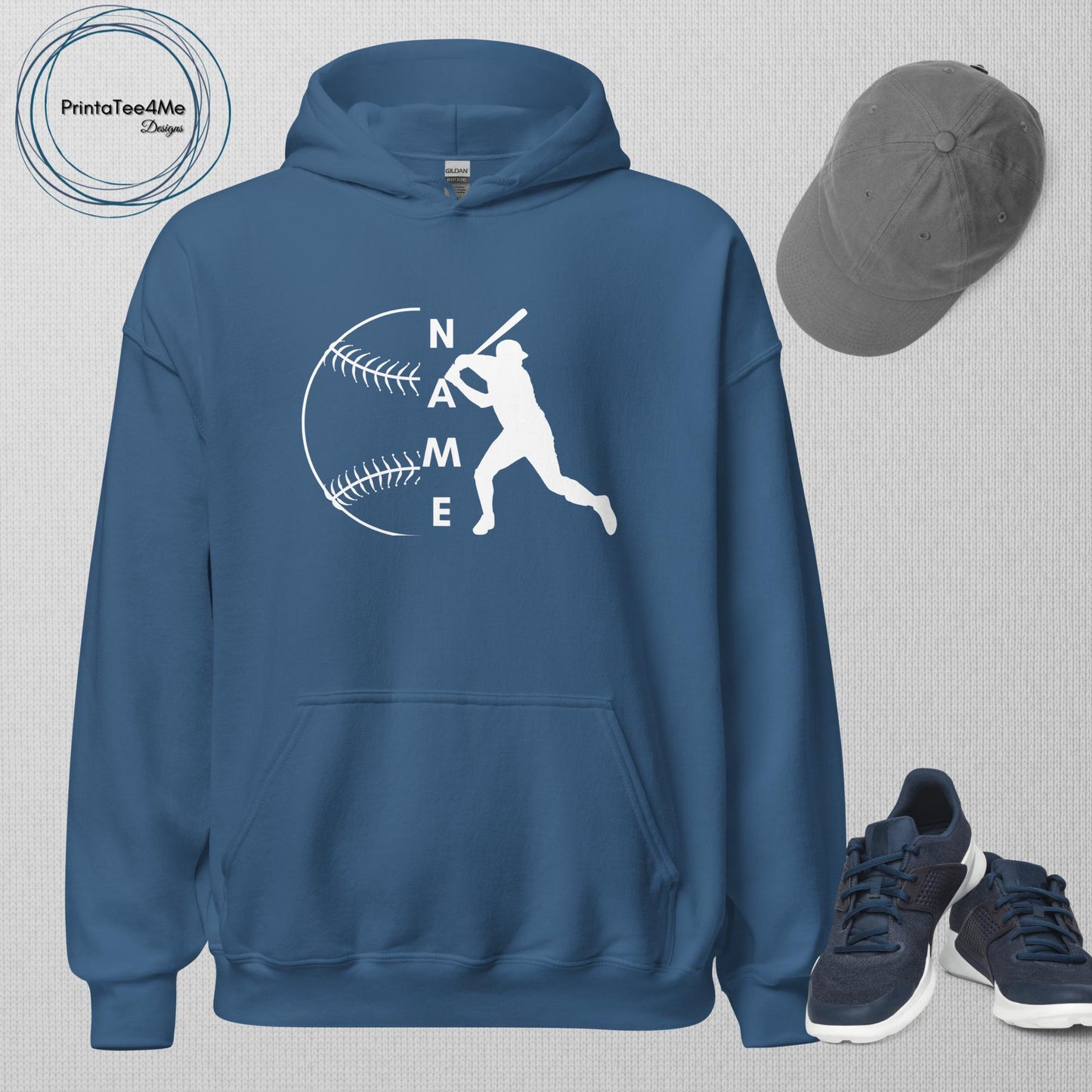 "Name" Baseball Pitcher - Hoodie