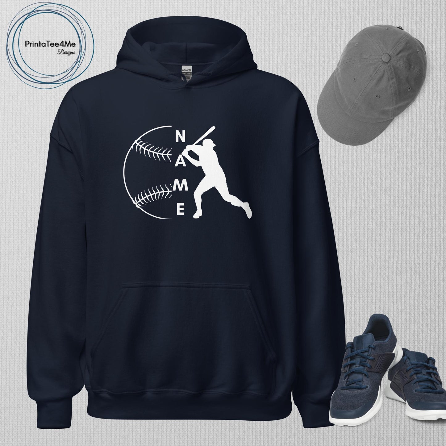 "Name" Baseball Pitcher - Hoodie