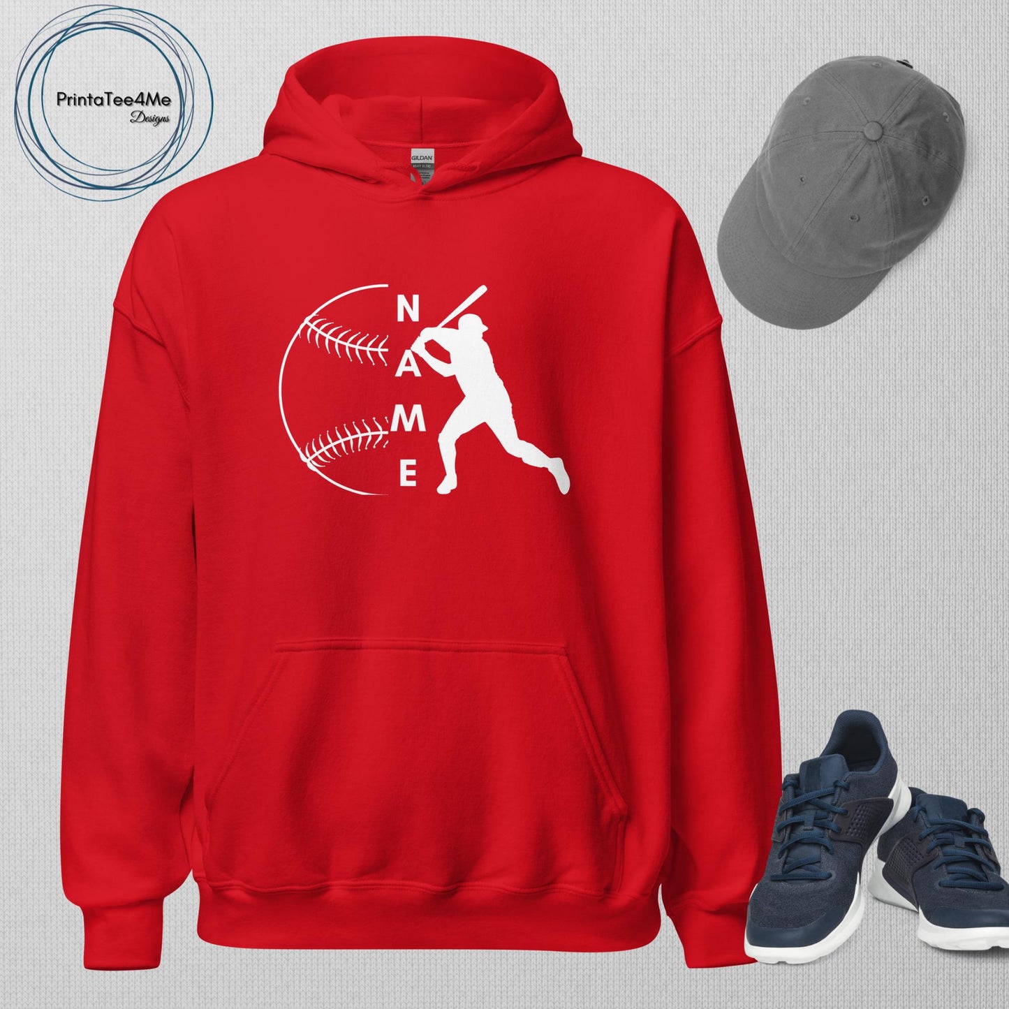 "Name" Baseball Pitcher - Hoodie