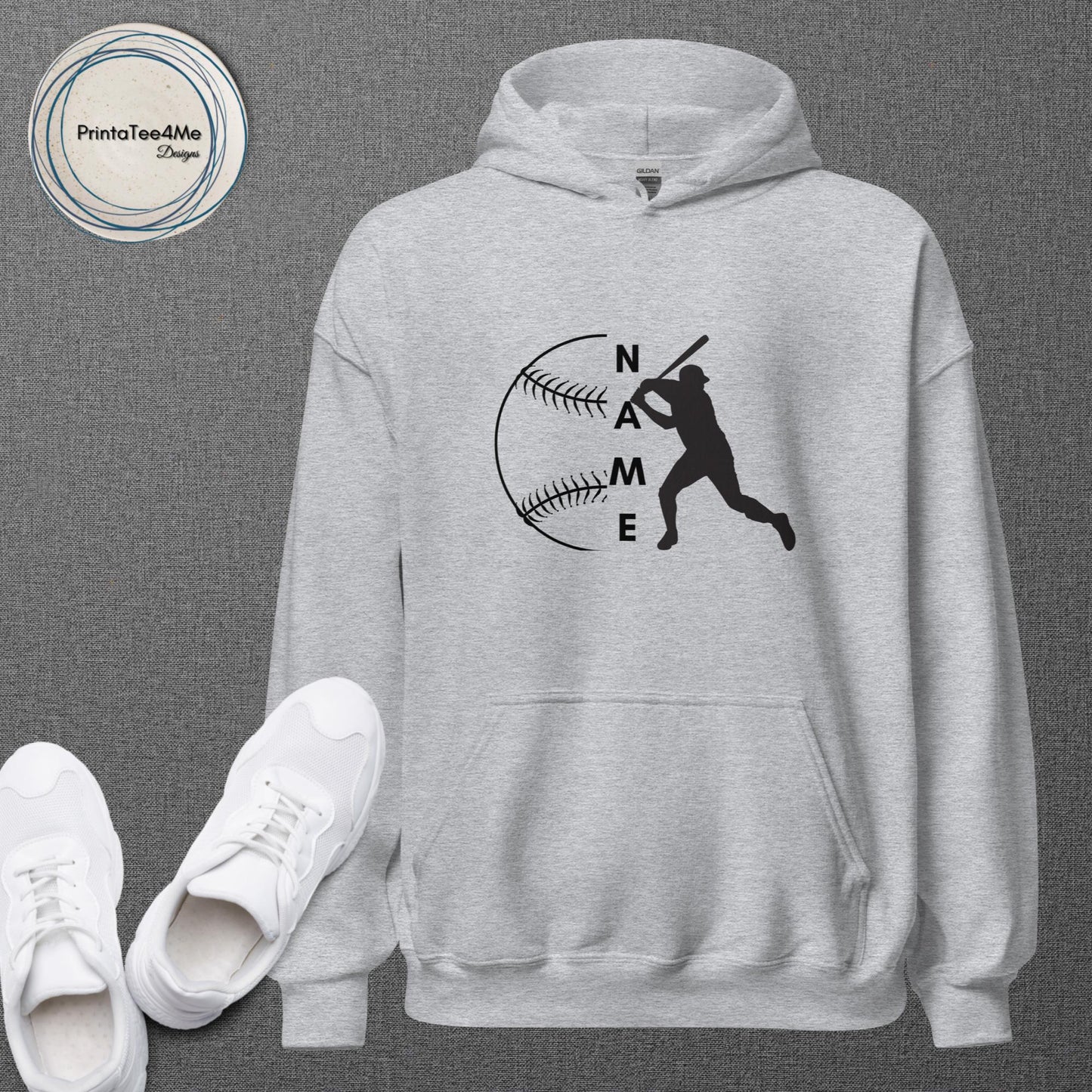 "Name" Baseball Pitcher - Hoodie