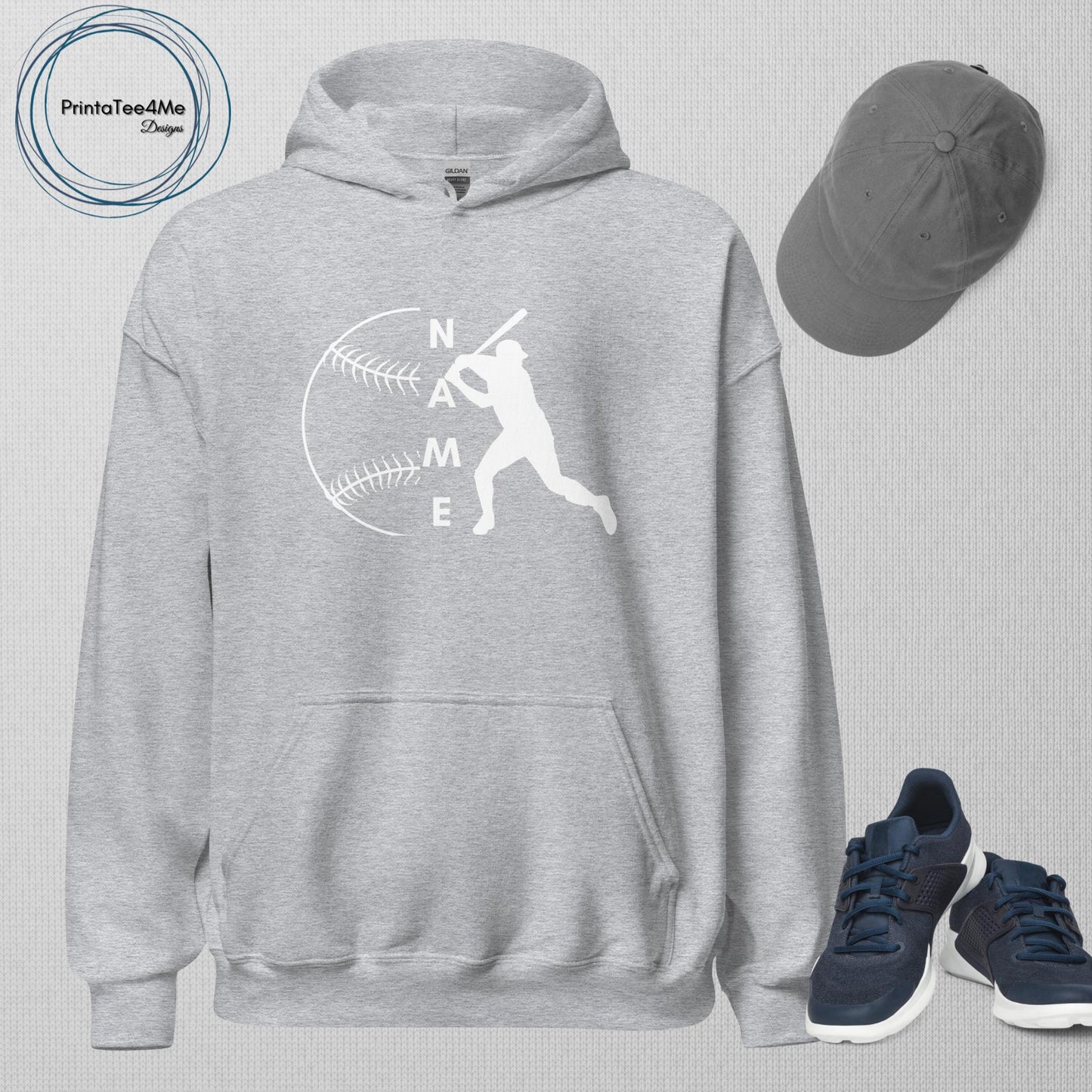 "Name" Baseball Pitcher - Hoodie